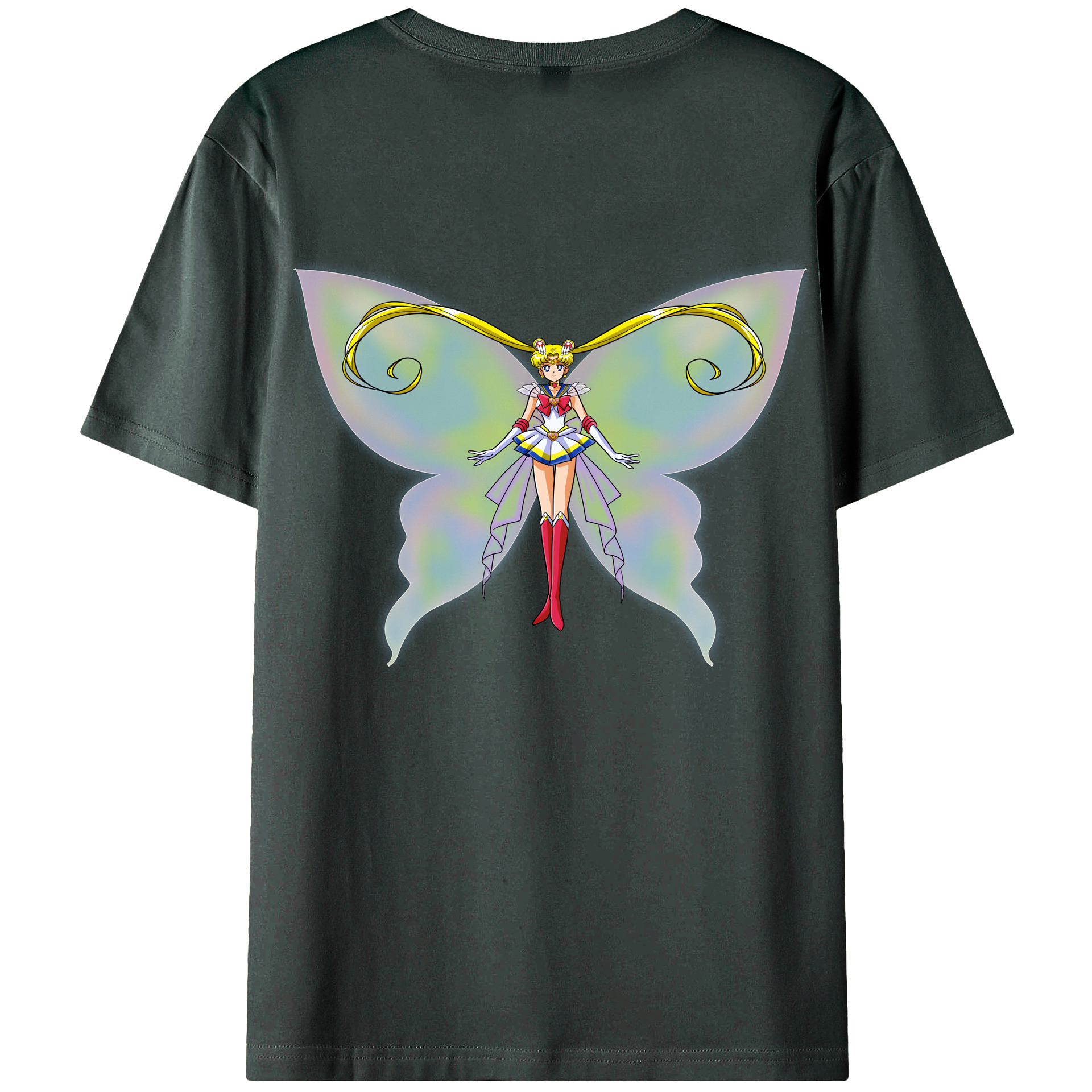 （画像用） 美少女戦士セーラームーン 月野 うさぎ つきの うさぎ Sailor Moon Tsukino Usagi 綿100％ メンズ半袖Tシャツ（バックプリント） 通気性